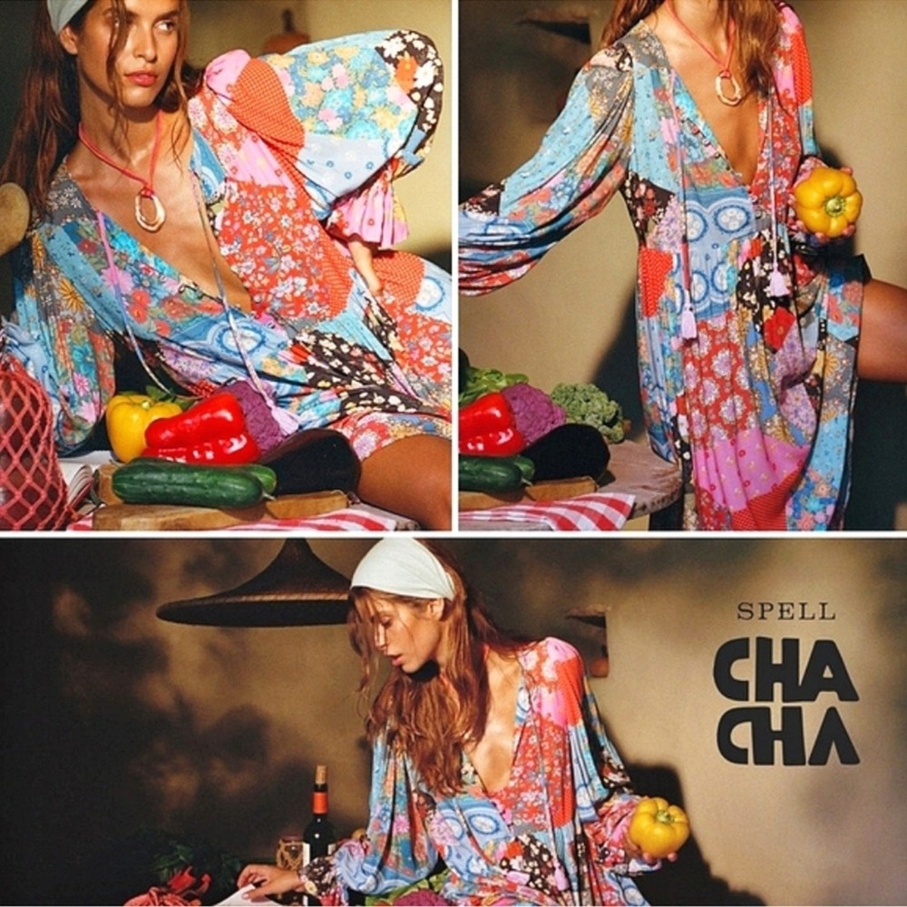 🌸🦋 Free People Multi-Color Patchwork Maxi Dress 🦋🌸 - Picture 6 of 16